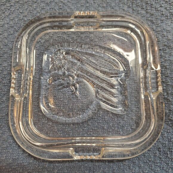 Federal Glass Vegetable Square Ribbed Refrigerator Clear Dish Lid ONLY - Picture 5 of 6